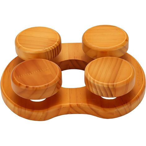 Wooden Sauna Pillow Headrest with 4 Rotating Discs (1/5)