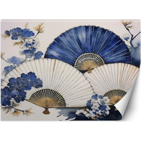 Fototapete Japanischer Fächer blau 100x70 cm (1/5)
