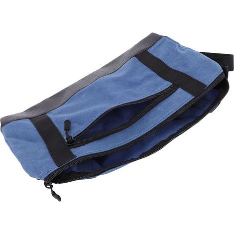 Sac à outils en toile à Large bouche pour hommes, petite pochette de rangement de grande capacité, fourre-tout organisateur pour clés, pinces, outils bleu noir (1/5)