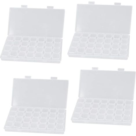 4pièces Boîte de Rangement pour Peinture de Perles Étui pour Broderie Diamant Compartiments Boîte de Rangement (1/5)