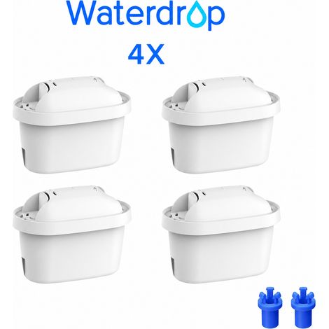 Waterdrop Cartouche de Filtre à Eau, Remplacement pour Brita® Maxtra+® Plus, Maxtra Pro® All-in-1, Compatible avec Brita® Carafe Filtrante, Réduire les PFAS, PFOA/PFOS, TÜV SÜD, NSF Certifiée (4)