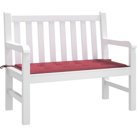 INLIFE Coussin de banc de jardin Tissu 120x50x3 cm Rouge bordeaux (1/4)