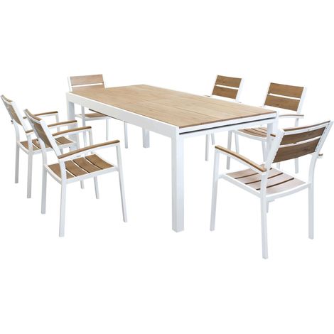 VIDUUS - set tavolo in alluminio e polywood cm 200/300 x 95 x 74 h con 6 poltrone Viduus (1/4)