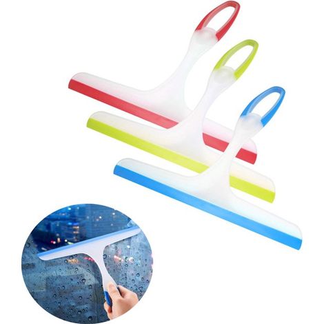 raspadores de ducha para baño y ducha, plástico, espejo, cristal, limpiacristales de ducha, limpiacristales de ventanas/suelos, azul, verde, rojo (1/5)