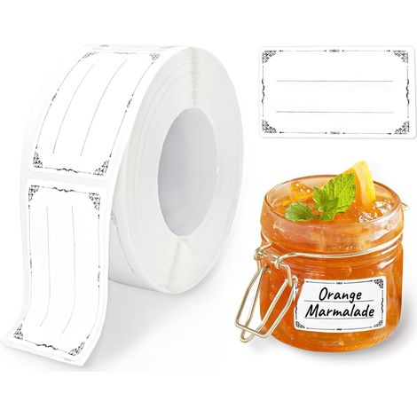 Étiquettes adhésives vierges pour bocaux (3 x 5 cm), 600 pièces, pour congélateur (1/5)