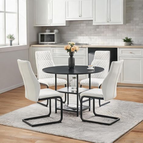 Ensemble table et chaises de cuisine avec rangement style (1/5)
