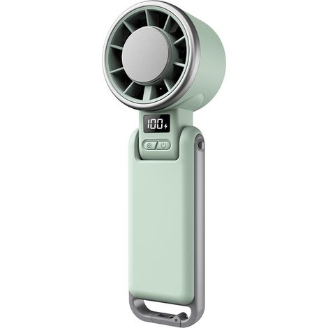 Ventilateur personnel portable haute puissance – Mini ventilateur à main rechargeable avec batterie 4000mAh – 5 vitesses turbo, écran digital et fonction fraîcheur – Pour bureau et été (1/5)