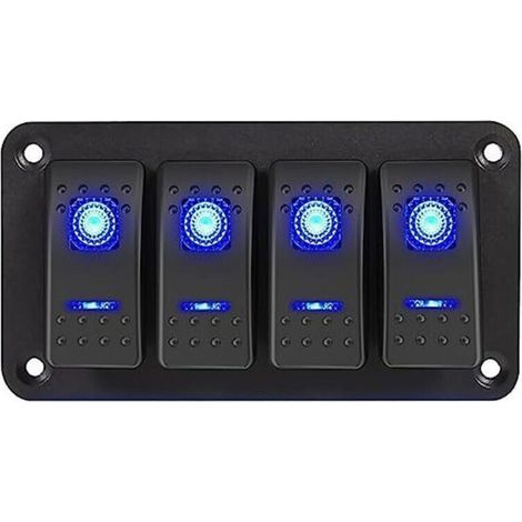 Panneau d'interrupteur à bascule, panneau de modification de yacht, 12 V-24 V DC, panneau en aluminium pour voiture, camping-car (4 bits) (1/4)