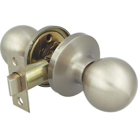 Bouton de porte intérieure Avec poignée d'entrée 60/70 mm Bouton à bille des deux côtés Pour portes de passage en bois de 35 à 45 mm Argent Mat (1/5)