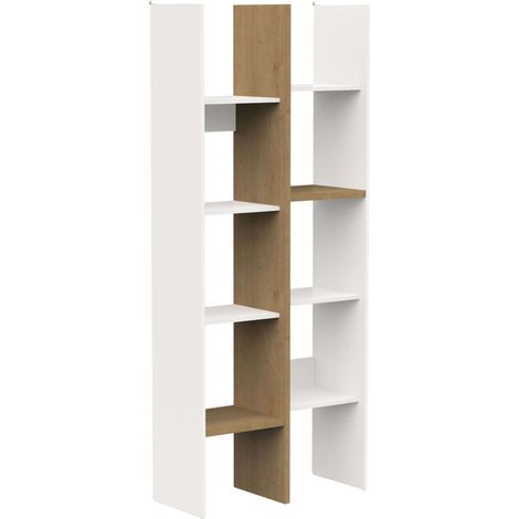 Bibliothèque haute Access Bibliothèque Couleur Chêne Hamilton et Blanc 76x183x33 cm (1/5)