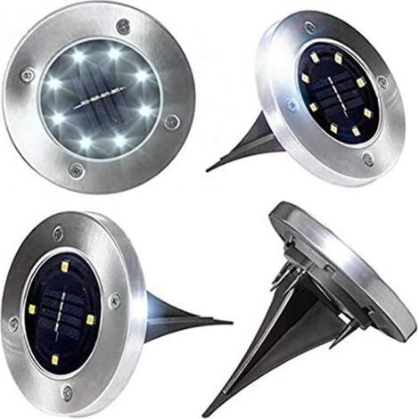 Lampe solaire de jardin à 16 LED, éclairage décoratif d'escalier extérieur enterré avec capteur de lumière (lumière chaude, 1 (1/5)