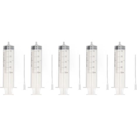 Packung mit 5 x 50 ml Tinten-Nachfüllspritzen mit Graduierung für Druckerpatronen (1/5)