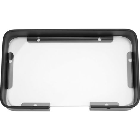 Étagère Flottante pour Salle de Bain Noire en Verre et Aluminium, Support sans Perçage Facile à Installer, Rangement Mural Élégant pour Organiser Votre Salle de Bain (1/5)