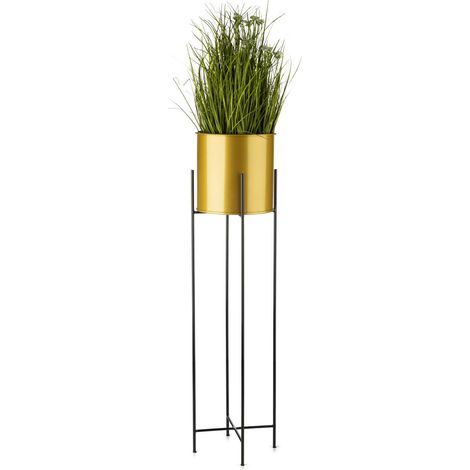 Blumenständer mit Deckel, 95 cm, schwarz und gold (1/5)