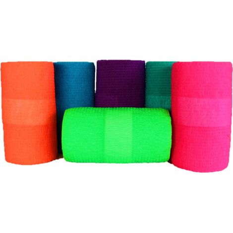 Bande cohésive couleurs fluos, lot de 18 (1/4)