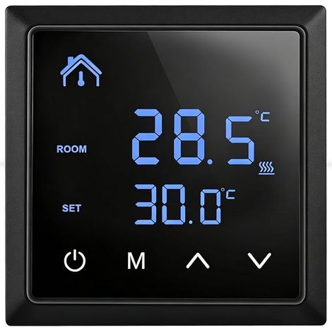 Thermostat D'ambiance Numérique, Thermostat Intelligent pour Plancher Chauffant Hydraulique, Thermostat à écran Tactile LED, Régulateur de Température Numérique Encastrable (16 A) (1/5)