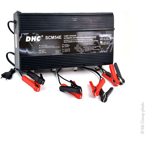 DHC - Station multi-charge 4 voies DHC 12V/5A 100-230V pinces crocodiles (Intelligent) (1/7)