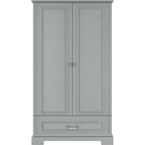 Kinderkleiderschrank 102 × 51 × 193,6 cm 2-türig mit Schublade Weiß – INES (1/5)