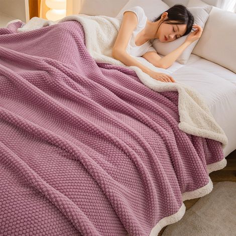 Couverture Polaire Double Épaisseur - En Flanelle Douce - Pour Canapé Lit Bureau - 150 x 200 cm - 1 Pièce (1/5)