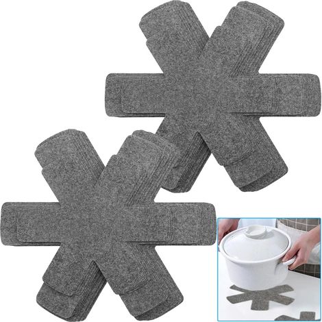 Dessous de plat tapis anti-rayures, lot de 24 protège-casseroles, tapis isolant, feuilles de protection non tissées pour casseroles, en feutre (1/5)