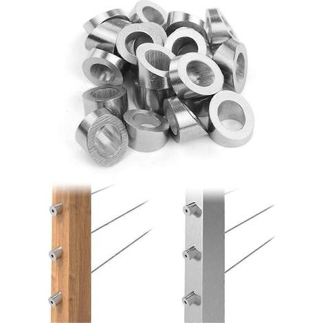Kit de 40 rondelles biseautées d'angle pour garde-corps en câble d'acier inoxydable 3/8 po (1/5)