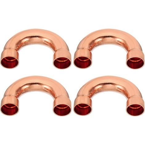 4pcs Raccord Coudé Cuivre pour Tuyaux Gaz, 19mm Raccord Tuyau d'Arrosage Durite Essence, Raccords Tuyauterie à Pression pour HVAC Climatisation Plomberie, Épaisseur 1mm - U Forme (1/5)