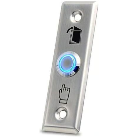 Bouton de sortie de porte en acier inoxydable avec éclairage LED pour systèmes de verrouillage domestiques (30 x 90 mm) (1/4)