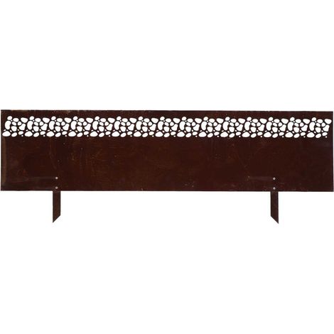 Bordure jardin acier rouillé ajourée 105x35cm – Résistante aux intempéries – Finition patinée – Installation rapide et sans entretien (1/4)