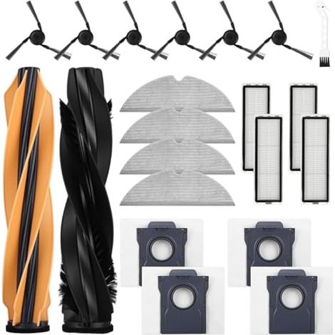 Kit di accessori compatibile con l'aspirapolvere Dreame D20 Pro Plus: 2 spazzole principali, 4 filtri, 6 spazzole laterali, 4 panni, 4 sacchetti per la polvere, 1 spazzola per la pulizia. (1/5)