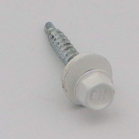 Vis autoperceuse Tête hexagonale TH 4.8X35 Rondelle d"étanchéite avec joint néoprene EPDM Acier zingué RAL9010-30 pièces