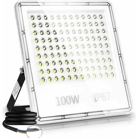 100W Projecteur Led Extérieur Puissant, 6500K 10000 Lm Éclairage De Sécurité Extérieur, Ip67 Imperméable Luminaire Exterieur, Spot Led Extérieur Pour Patio, Jardin, Garage, Terrasse, Square (1/5)