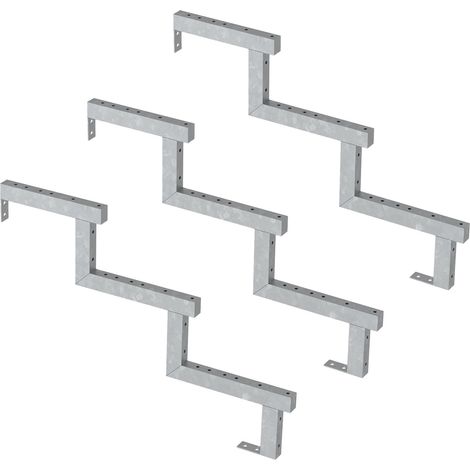 3er Set Stahl Treppenwange 3 Stufen - Option für Setzstufen-Höhe 51cm