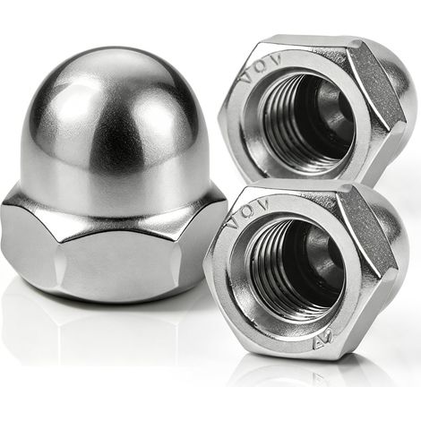 Ecrous Borgnes Inox, DIN 1587 Hexagonal Ecrou, ecrou borgne A2 V2A pour Boulons, Vis, Goujons filetés et Tiges filetées (10, M10) (1/5)