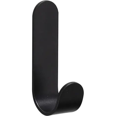 Lot de 5 crochets muraux auto-adhésifs en tissu noir, sans clou, pour clés, manteaux, sacs, chapeaux – aluminium, salle de bain/maison, 5 pièces