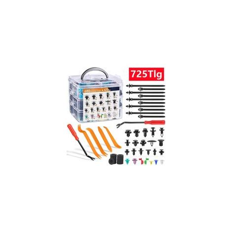 Assortiment de 725 rivets extensibles pour voiture, kit de clips de fixation pour portières intérieures. (1/5)