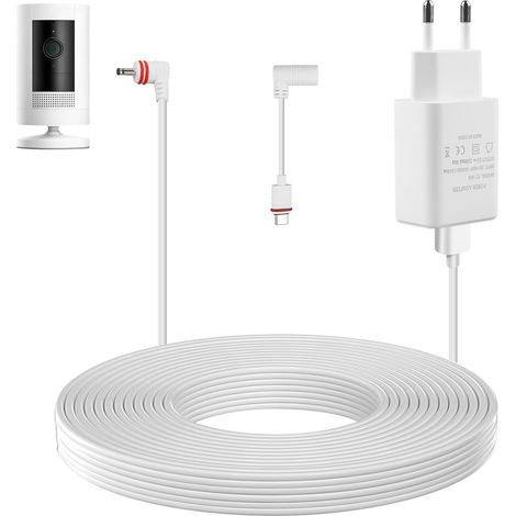 Câble d'alimentation et adaptateur de 7,6 m, adaptateur d'alimentation pour Pro2 compatible avec Spotlight Cam, câble d'extension, fiche résistante aux intempéries et câble de charge (1/5)