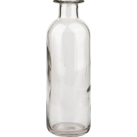Jarrón de cristal, jarrón de cuello estrecho, botella de cristal decorativa grande (1 transparente) (1/5)