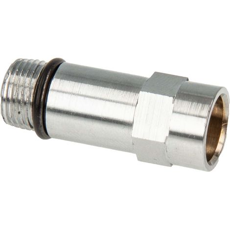 tecuro Adapter für Sanitärschlauch Anschlussrohr mit Innengewinde M10x1 auf Außengewinde M12x1, MS-verchromt (1/4)