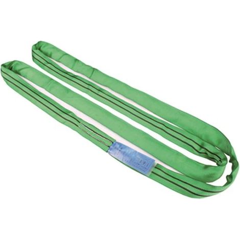 Elingue textile tubulaire ronde de levage PONSA - 2 Tonnes - 3,00 ML - Verte (1/2)