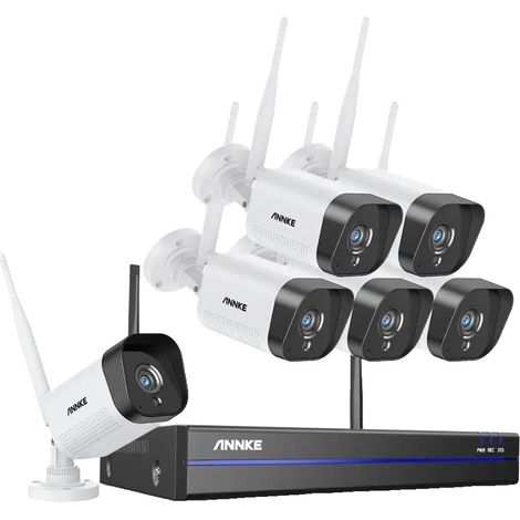 Système de Vidéosurveillance, Connectivité Sans Fil, Capacité de Vision Nocturne, 6PCS Caméras-a, Aucun-b (1/2)