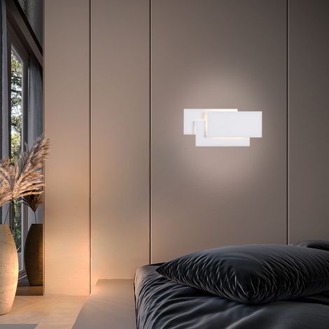 Wandlampe Wandleuchte Esszimmerlampe Schlafzimmerleuchte Metall weiß LED L 26cm (1/5)
