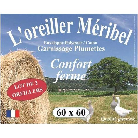 Dodo Set de 2 Almohadas Meribel Plumettes 60x60 cm blancas