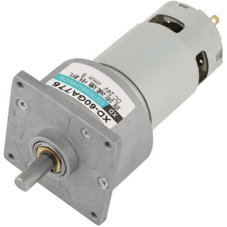 Micro-moteur à engrenages métalliques à courant continu 35 W, vitesse réglable, sens horaire/antihoraire (24 V, 5 tr/min) (1/5)