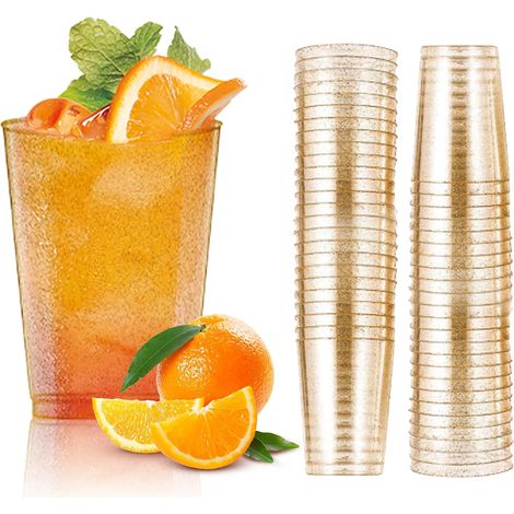 Lot de 50 gobelets en plastique, 300 ml, réutilisables, pour mariage, anniversaire, cocktail, dessert (1/5)