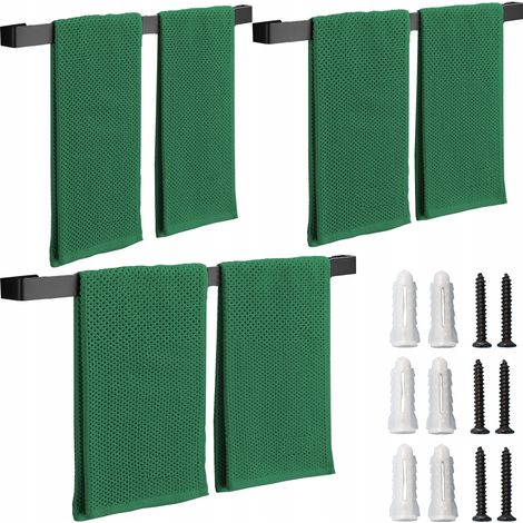 3 x PERCHA DE BAÑO de pared para toallas LOFT, negro, 60 cm (1/5)