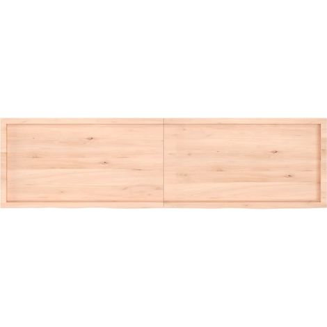 Maison Exclusive - Wandregal 220x60x(2-6) cm Massivholz Eiche Unb (1/5)