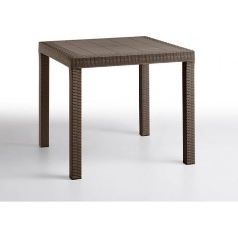 Tavolo quadrato 80x80cm per interno ed esterno in polipropilene DALLAS MOKA (1/2)