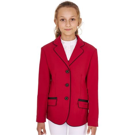 Girl's technical competition riding jacket tecno stretch: 14 years, incense (16-1010)