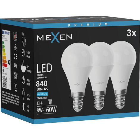 Mexen Nova 3x Ampoule LED E14, G45, 8W, Froid - 6500K, 840 lm - L101-E14-0865-01x03 (1/3)