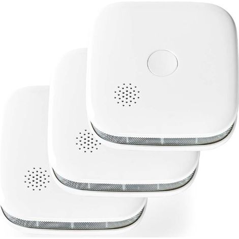 Lot de 3 Détecteur de fumée Intelligent / Autonome / Connecté / SmartLife - Nedis - (1/5)